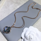 Loco CLOVER 25MM GOLD DARK MOP BIG CLOVER NECKLACE