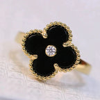 Loco CLOVER ONYX RING GOLD DIAMOND