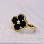 Loco CLOVER ONYX RING GOLD DIAMOND