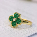 Loco CLOVER MALACHITE RING GOLD DIAMOND