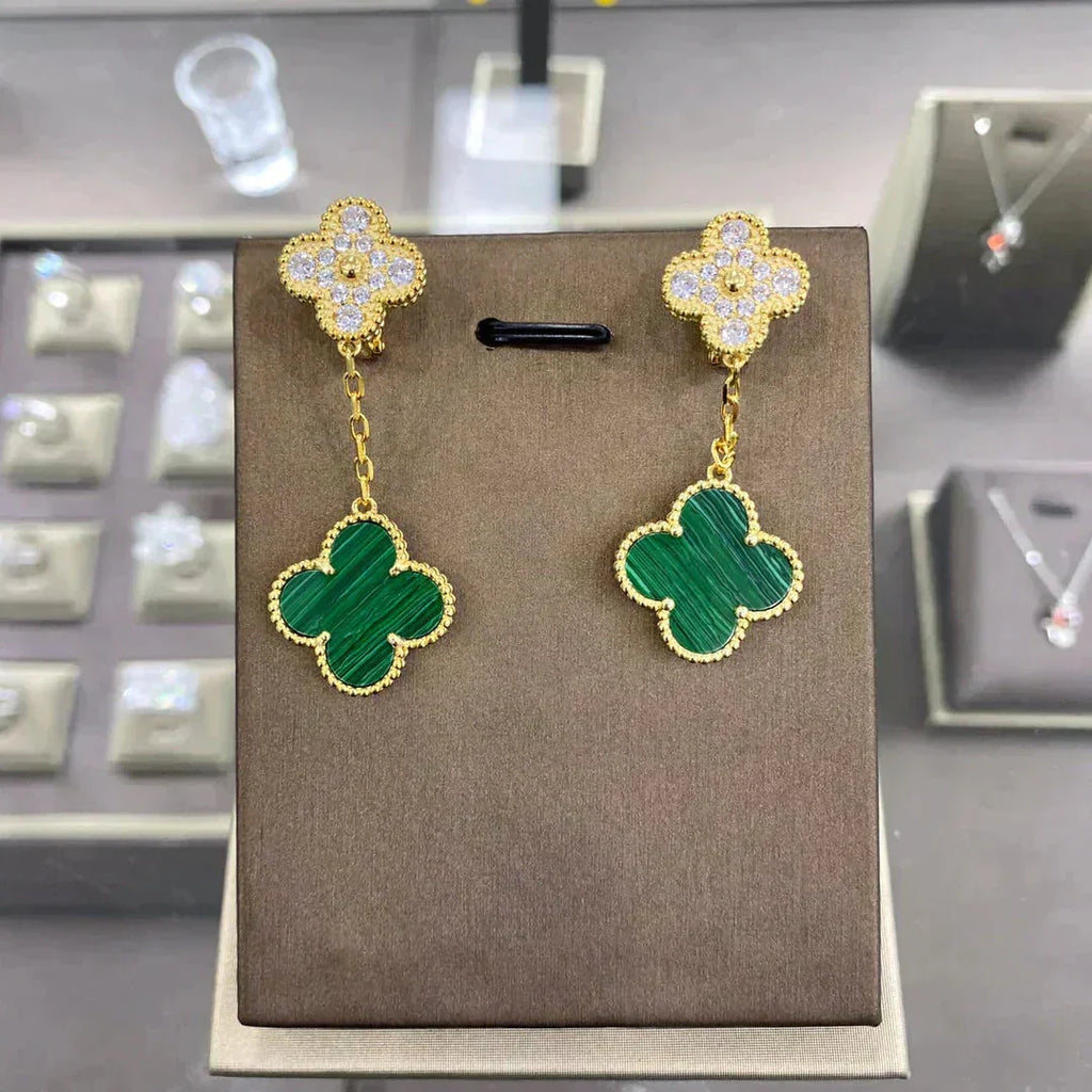 Loco CLOVER  2 MOTIFS  DIAMOND  EARRINGS (MULTIPLE CHOICESç´