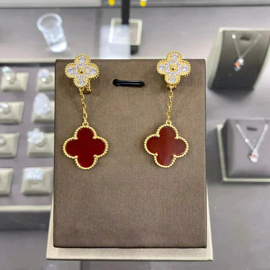 Loco CLOVER  2 MOTIFS  DIAMOND  EARRINGS (MULTIPLE CHOICESç´