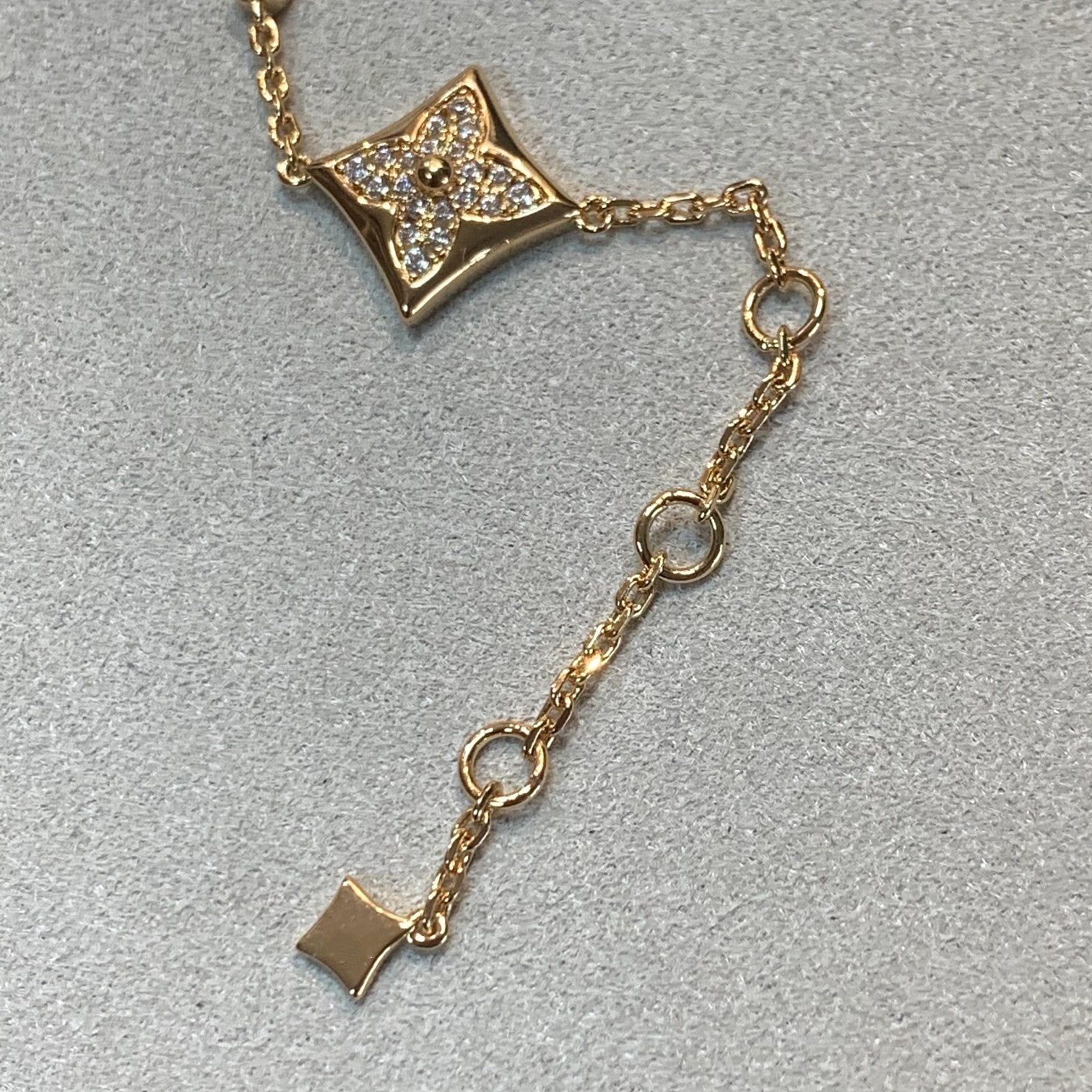 Loco STAR AND SUN 4 MOTIFS GOLD DIAMONDS BRACELET