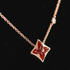 Loco STAR NECKLACE PINK GOLD 1 DIAMOND