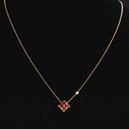 Loco STAR NECKLACE PINK GOLD 1 DIAMOND