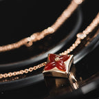 Loco STAR NECKLACE PINK GOLD 1 DIAMOND