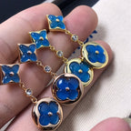 Loco STAR AND SUN AGATE DIAMOND EARRINGS