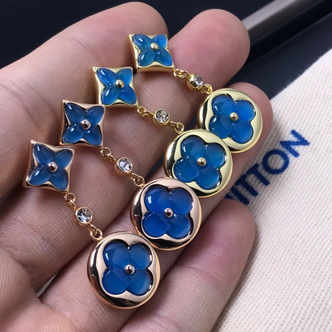 Loco STAR AND SUN AGATE DIAMOND EARRINGS