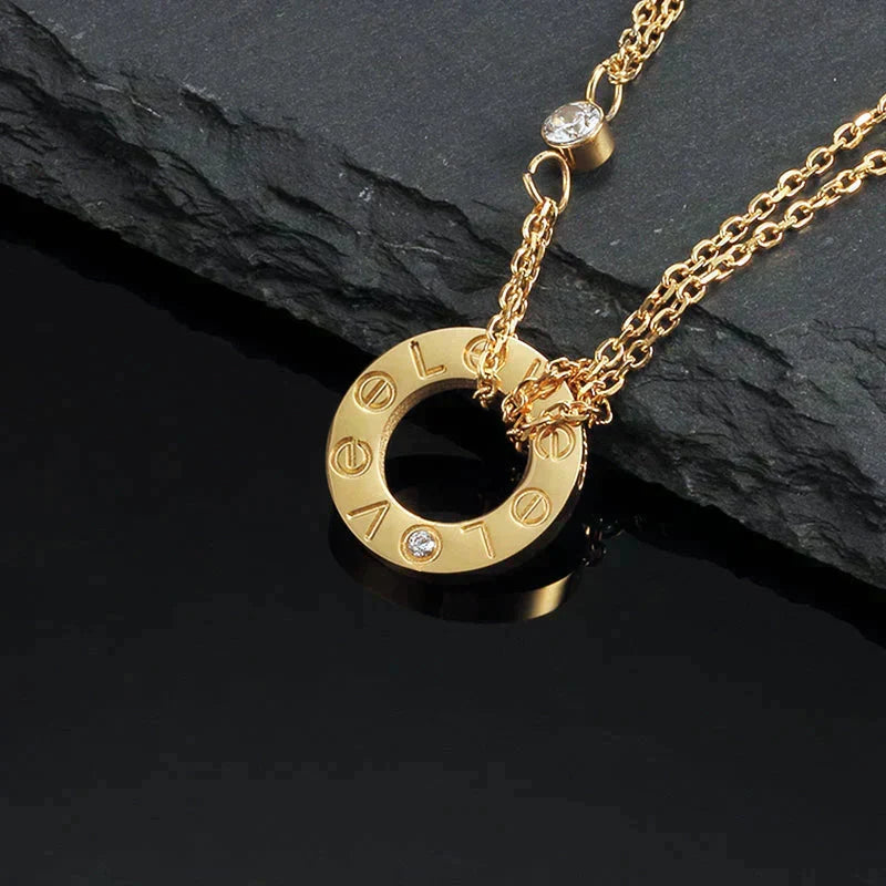Loco LOVE NECKLACE 16MM 2 DIAMONDS