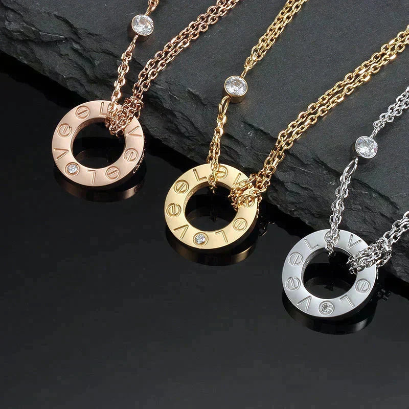 Loco LOVE NECKLACE 16MM 2 DIAMONDS