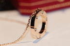 Loco LOVE NECKLACE 16MM 6 DIAMONDS PINK GOLD