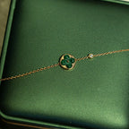 Loco SUN MALACHITE 1 DIAMOND PINK GOLD BRACELET