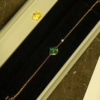 Loco SUN MALACHITE 1 DIAMOND PINK GOLD BRACELET