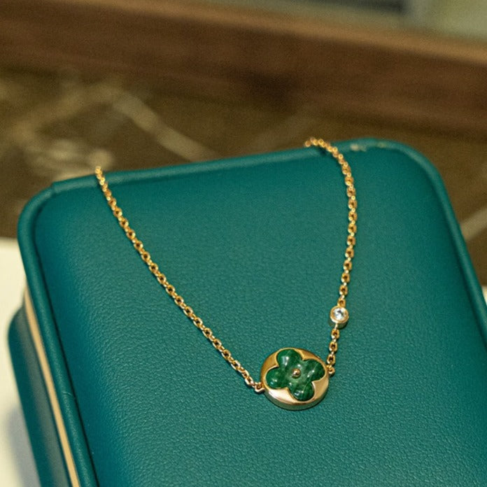 Loco SUN MALACHITE 1 DIAMOND PINK GOLD BRACELET