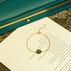 Loco SUN MALACHITE 1 DIAMOND PINK GOLD BRACELET