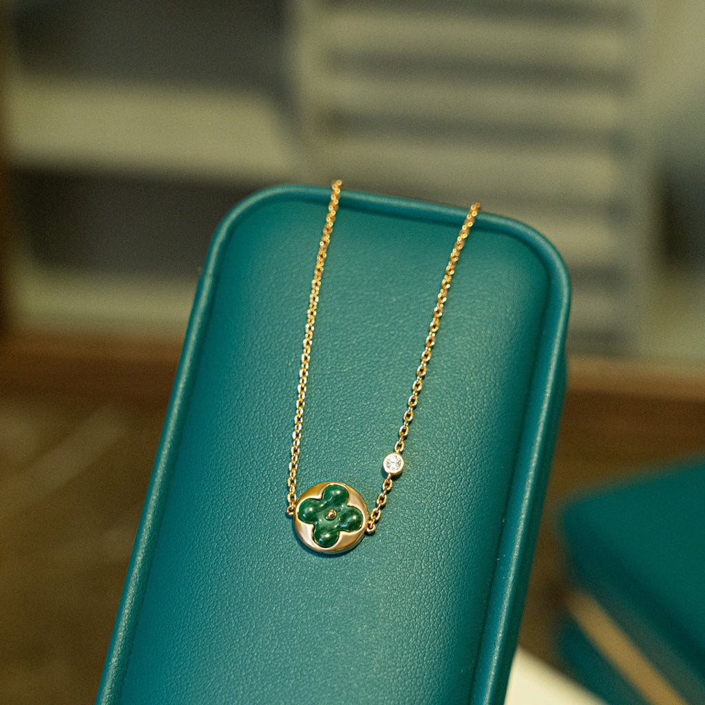 Loco SUN MALACHITE 1 DIAMOND PINK GOLD BRACELET