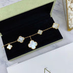 Loco MAGIC CLOVER MOP GOLD BRACELET 5 MOTIFS
