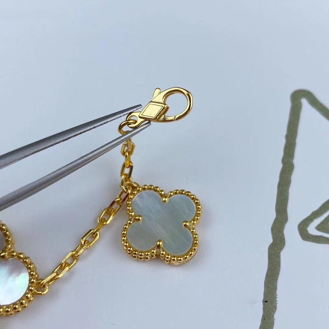 Loco MAGIC CLOVER MOP GOLD BRACELET 5 MOTIFS