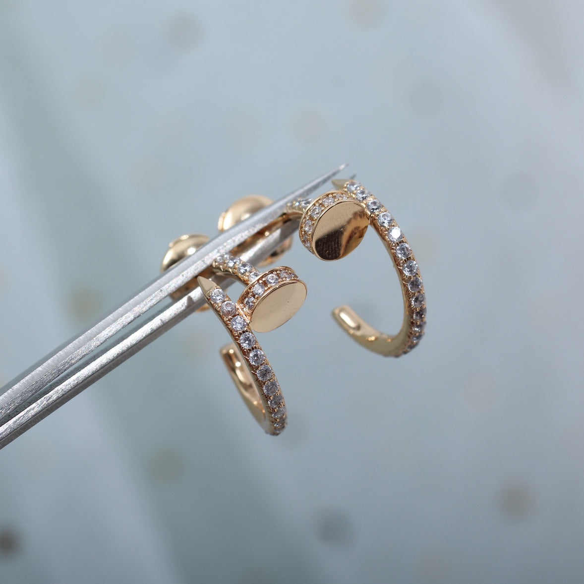 Loco JUSTE EARRINGS 12.75MM PINK GOLD DIAMOND