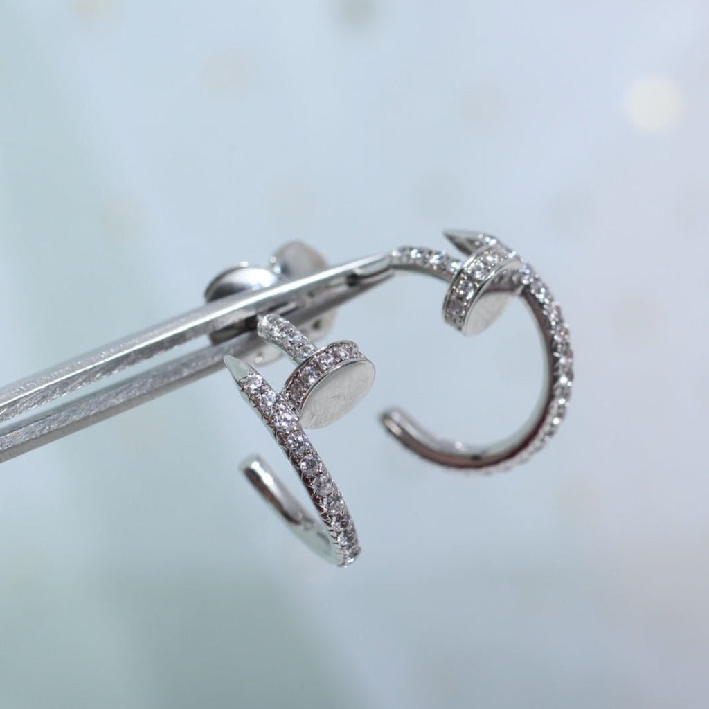Loco JUSTE EARRINGS 12.75MM SILVER DIAMOND