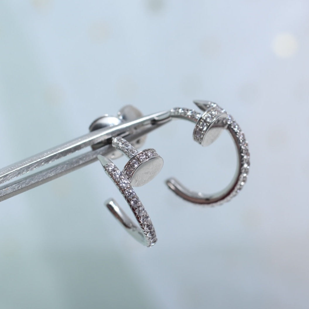 Loco JUSTE EARRINGS 12.75MM SILVER DIAMOND