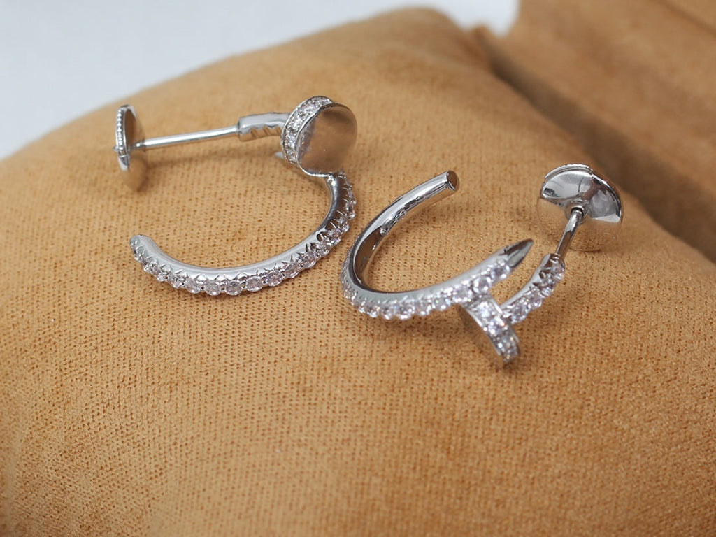Loco JUSTE EARRINGS 12.75MM SILVER DIAMOND