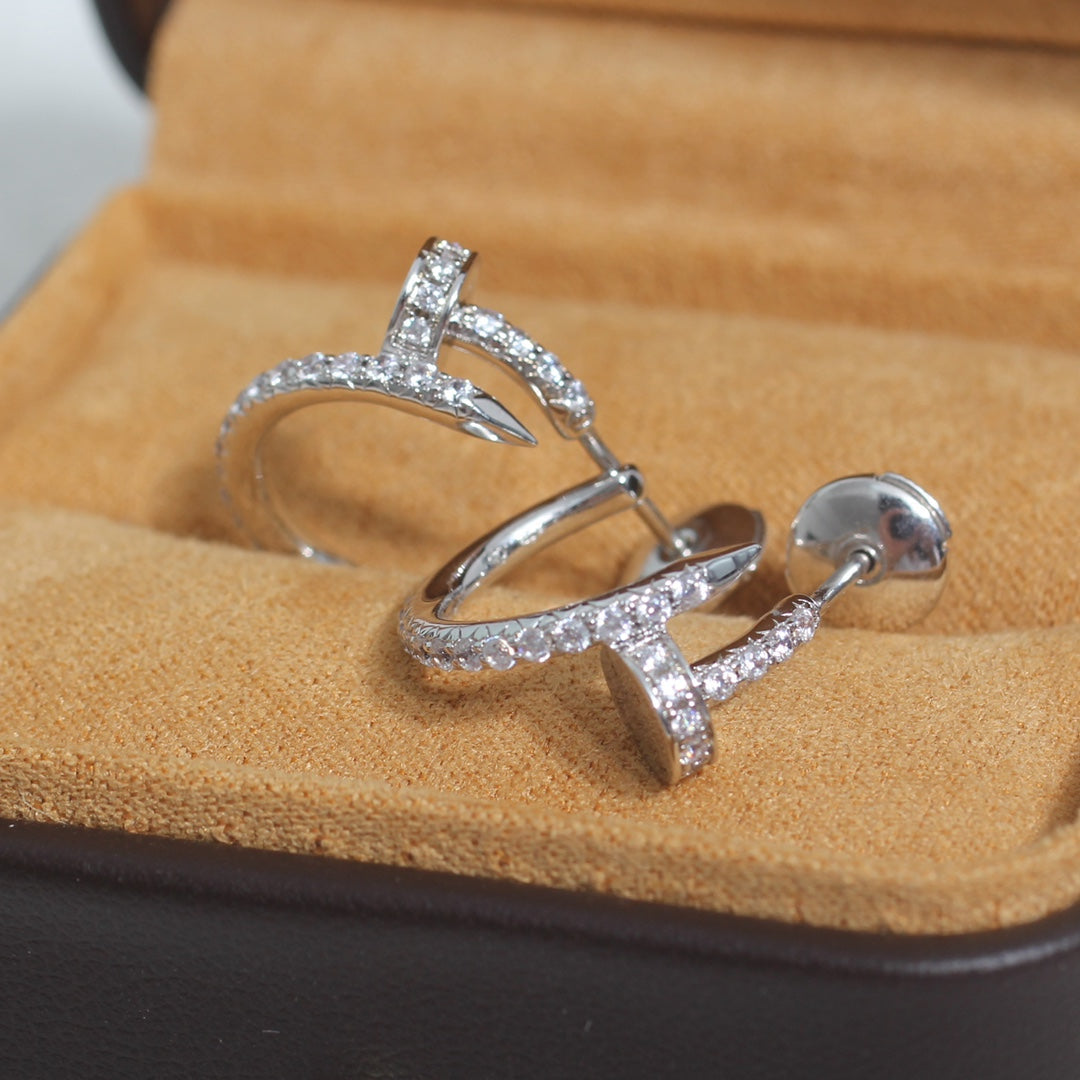 Loco JUSTE EARRINGS 12.75MM SILVER DIAMOND