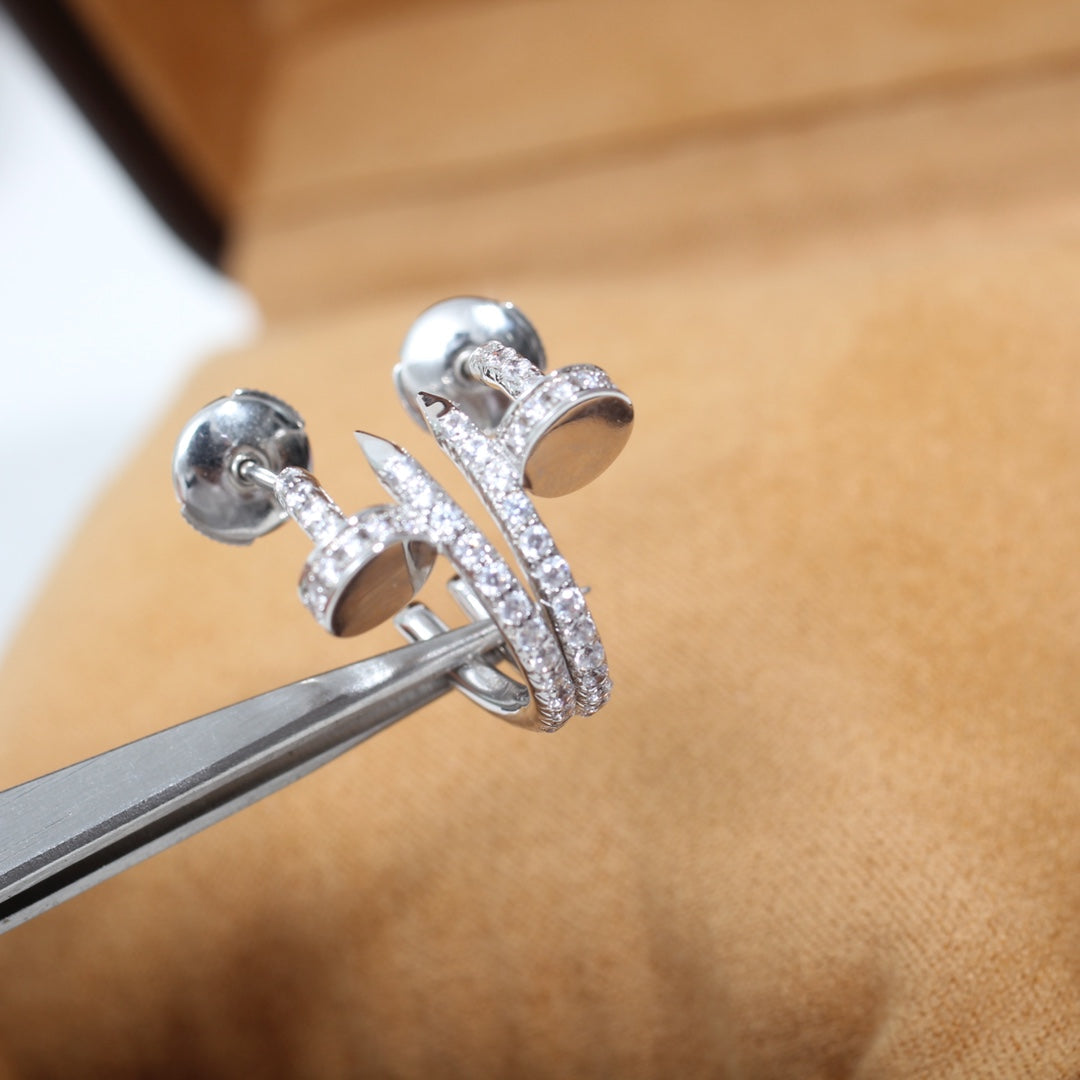 Loco JUSTE EARRINGS 12.75MM SILVER DIAMOND
