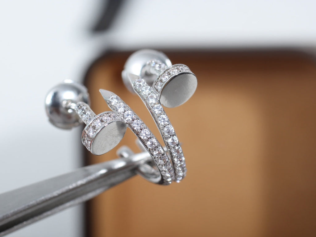 Loco JUSTE EARRINGS 12.75MM SILVER DIAMOND
