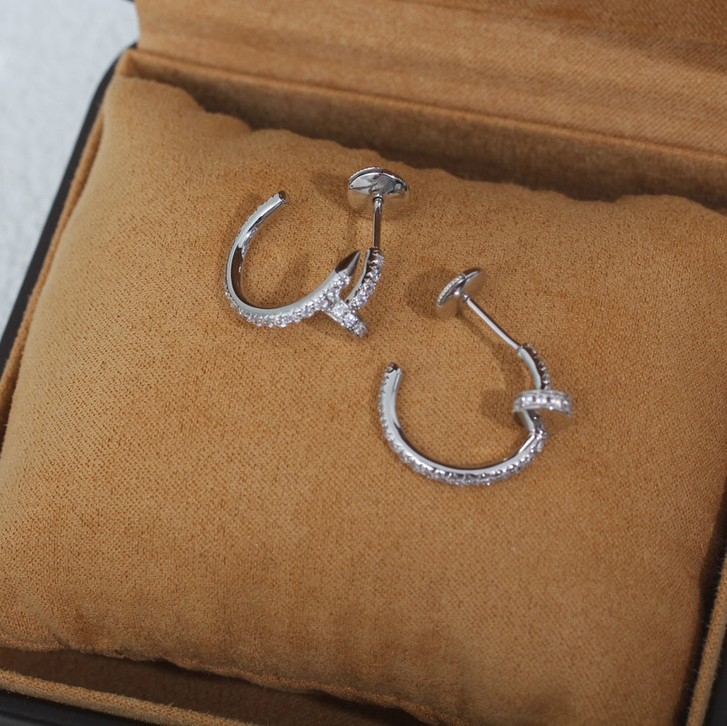 Loco JUSTE EARRINGS 12.75MM SILVER DIAMOND