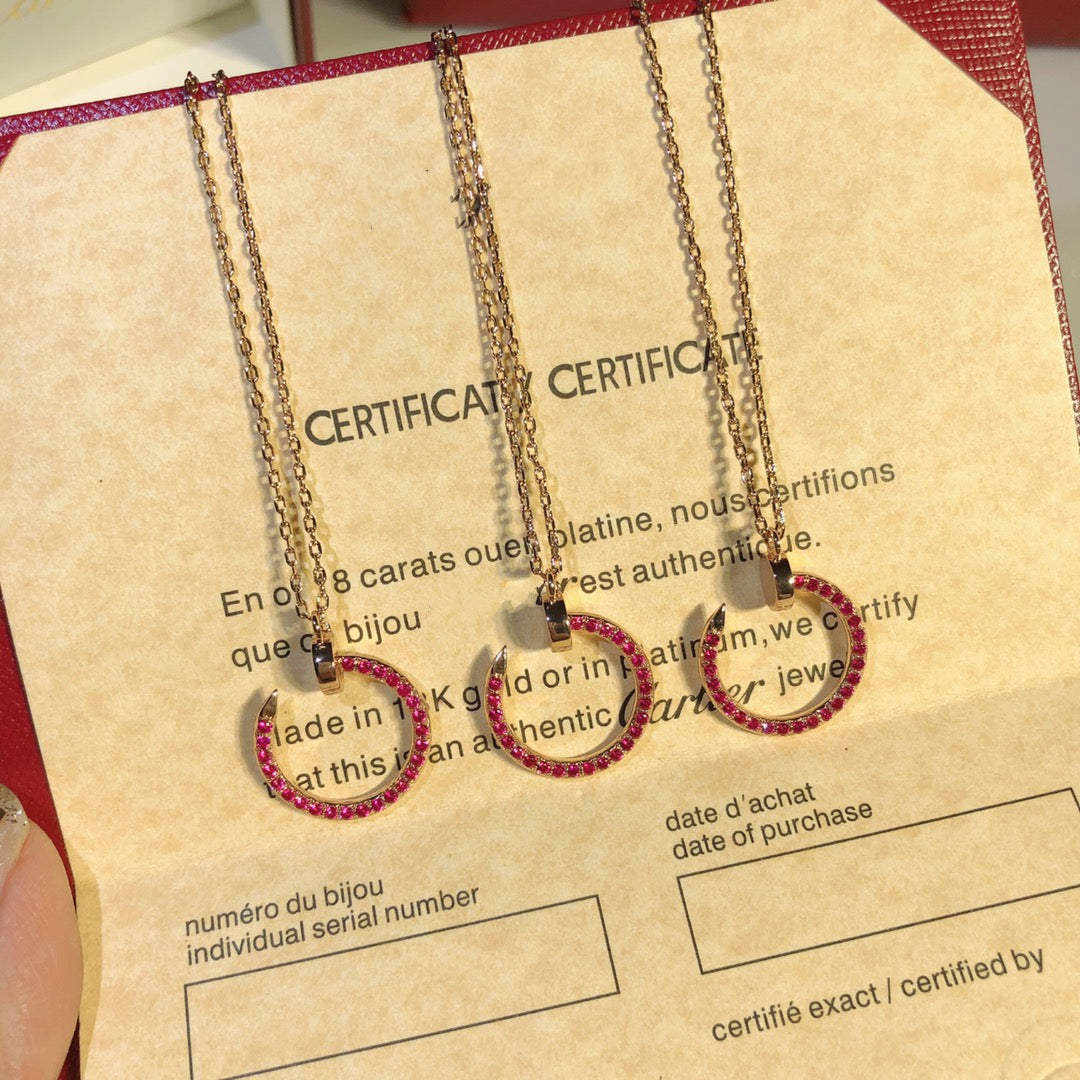 Loco JUSTE NECKLACE GOLD RED DIAMONDS
