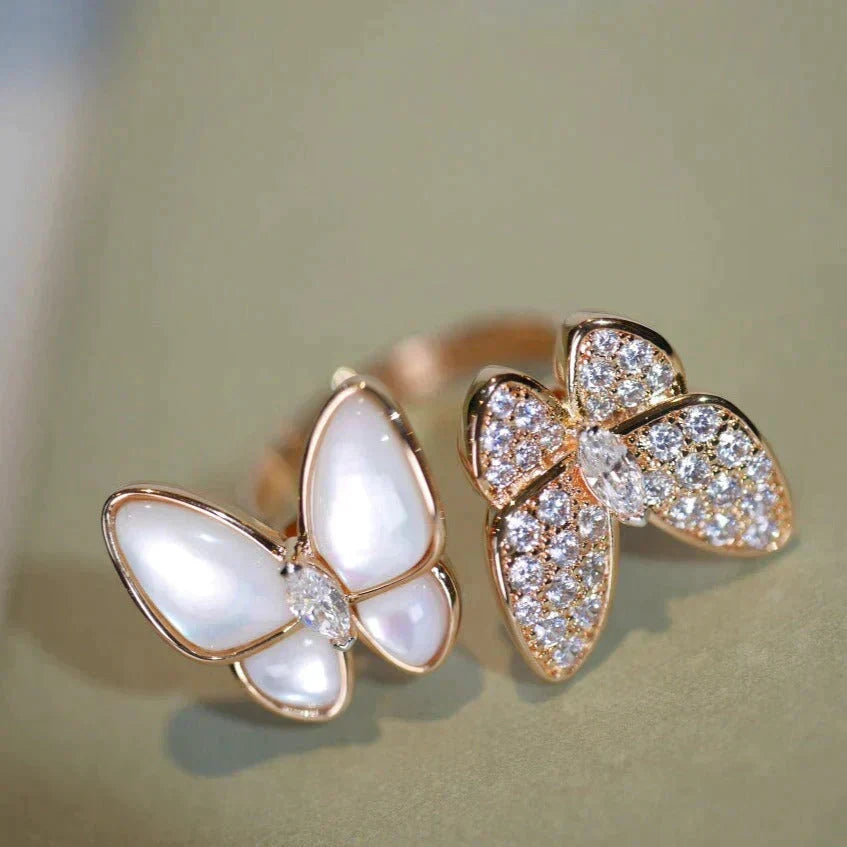 Loco TWIN BUTTERFLY DIAMOND MOP RING