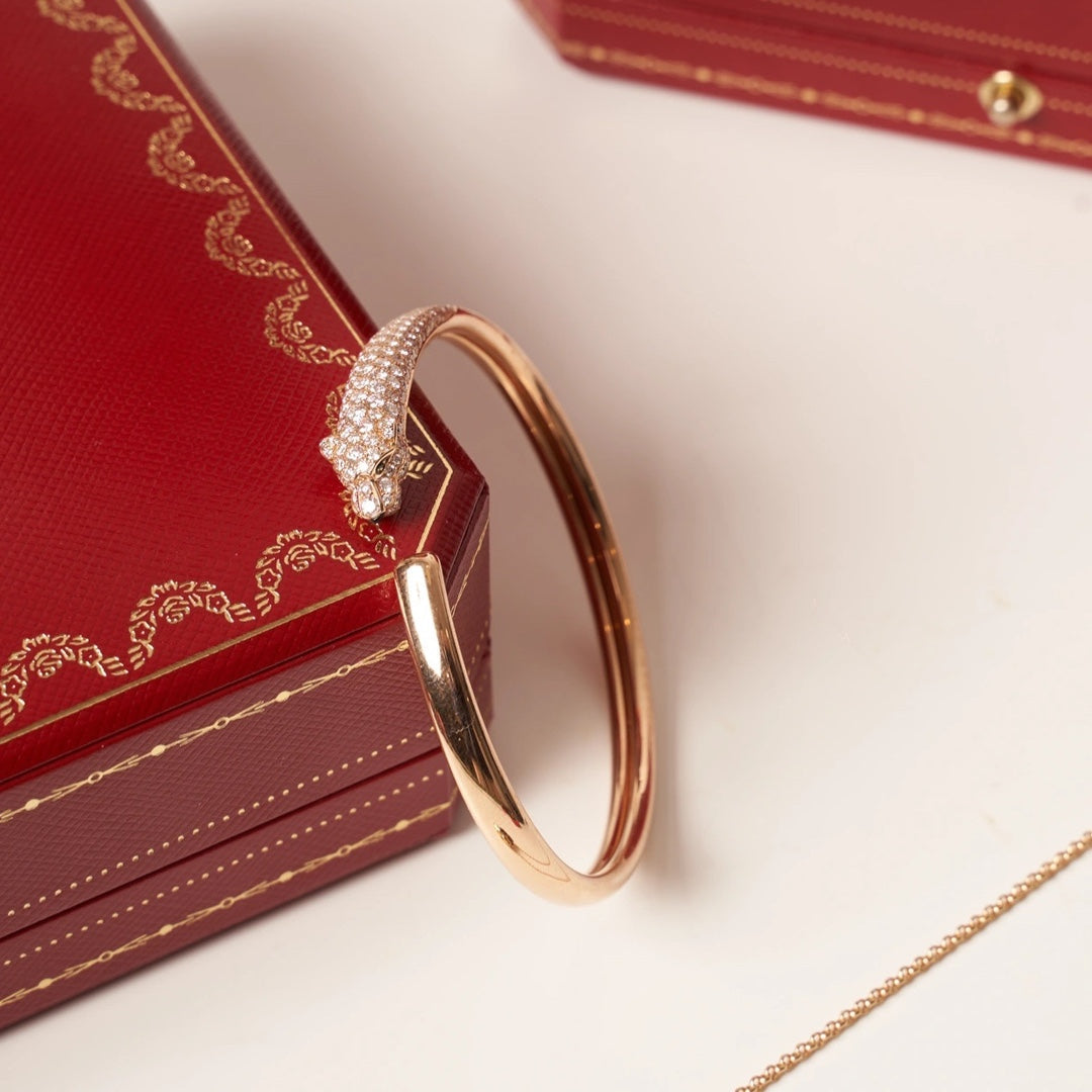Loco PANTHERE ROSE GOLD DIAMOND OPEN BRACELET