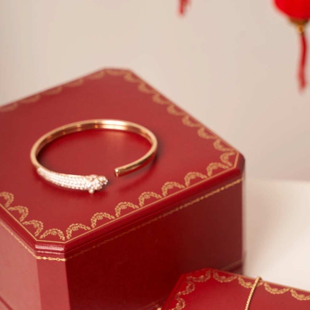 Loco PANTHERE ROSE GOLD DIAMOND OPEN BRACELET
