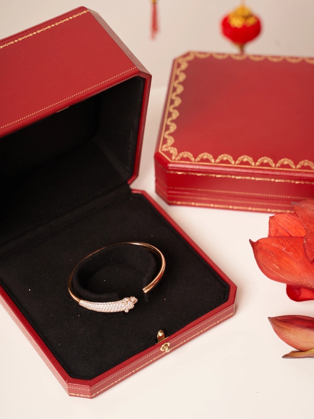 Loco PANTHERE ROSE GOLD DIAMOND OPEN BRACELET