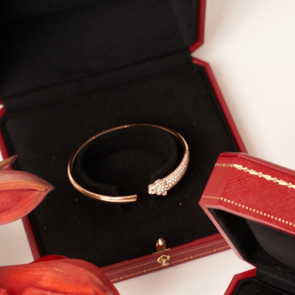 Loco PANTHERE ROSE GOLD DIAMOND OPEN BRACELET