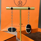 Loco CHAINE VERSO BLACK CERAMIC EARRINGS