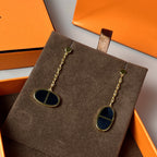 Loco CHAINE VERSO BLACK CERAMIC EARRINGS