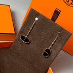 Loco CHAINE VERSO BLACK CERAMIC EARRINGS
