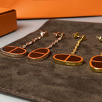 Loco CHAINE VERSO BLACK CERAMIC EARRINGS