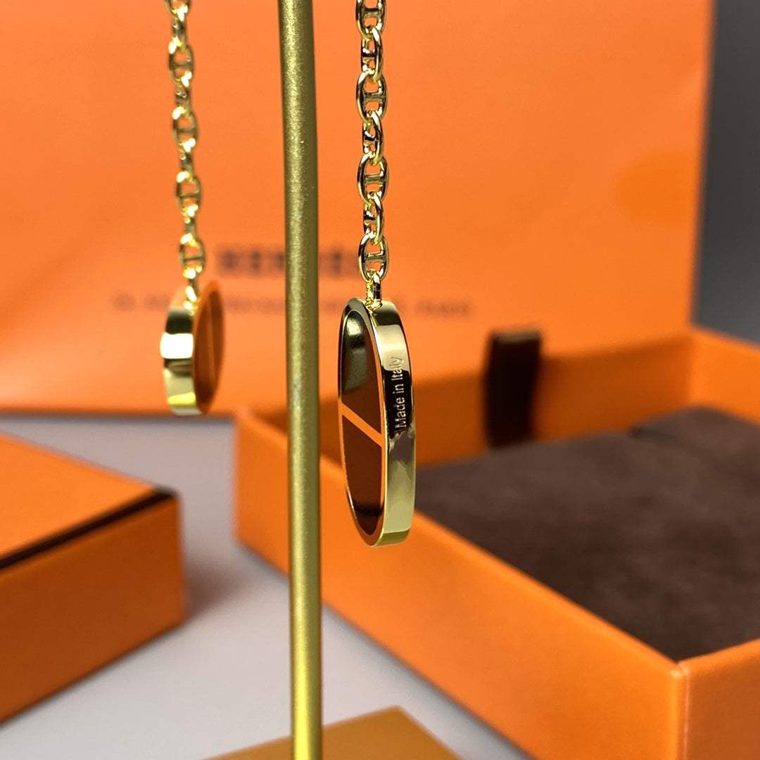 Loco CHAINE VERSO BLACK CERAMIC EARRINGS