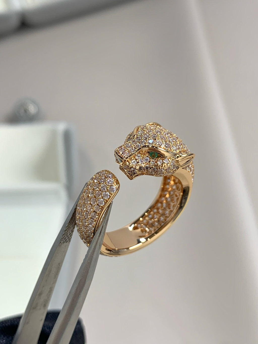 Loco PANTHERE PINK GOLD DIAMOND RING