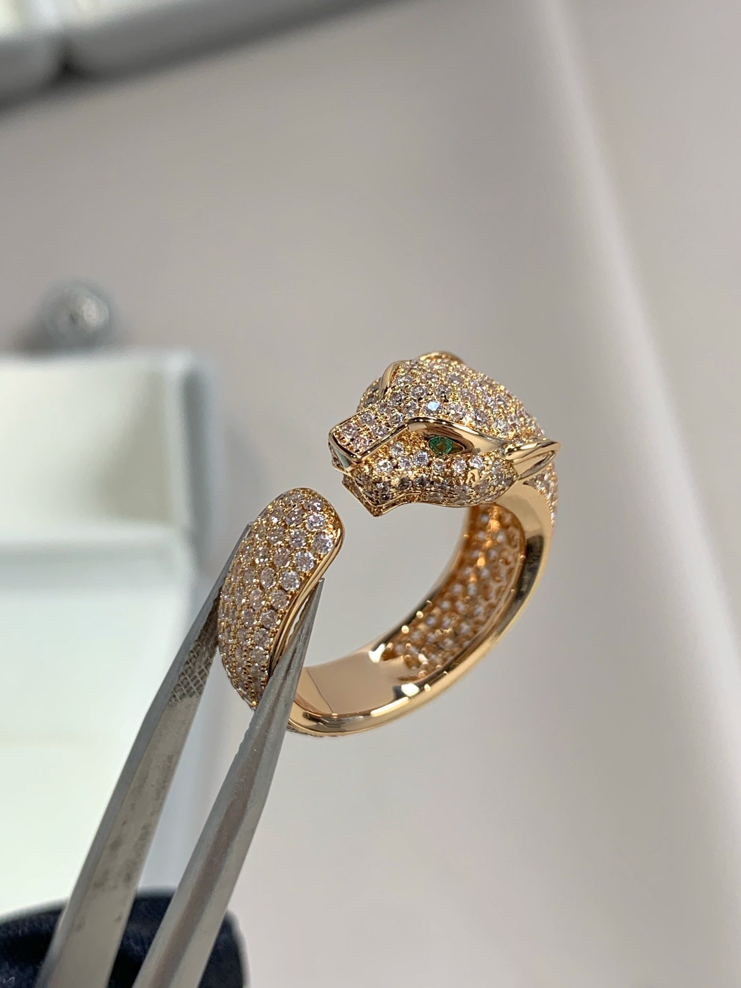 Loco PANTHERE PINK GOLD DIAMOND RING