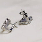 Loco CLOVER MEDIUM 1 MOTIFS  WHITE MOP EARRINGS SILVER
