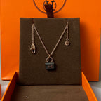 Loco CONSTANCE BLACK PEDANT PINK GOLD NECKLACE