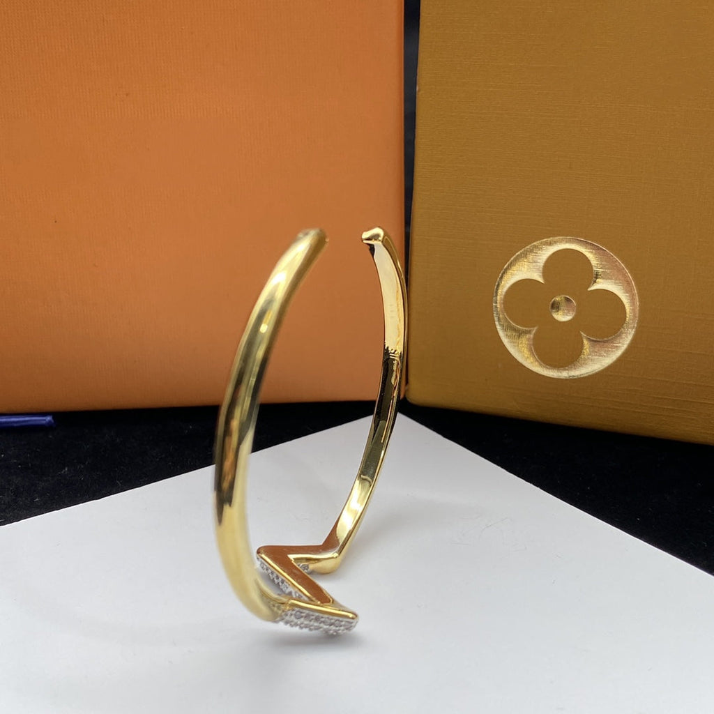 Loco VOLTE UPSITE DOWN DIAMOND GOLD OPEN BRACELET
