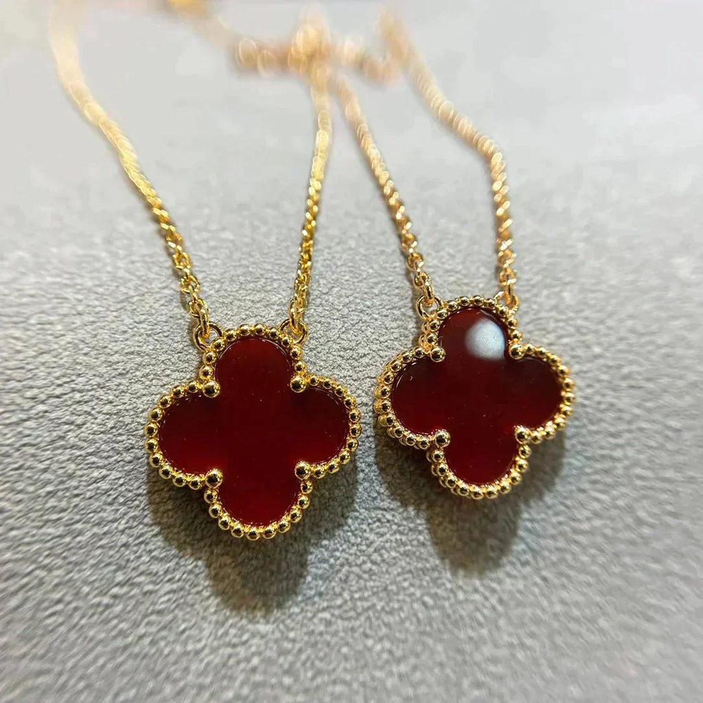 Loco CLOVER 15MM CARNELIAN SINGLE FLOWER NECKLACE
