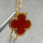 Loco CLOVER 15MM CARNELIAN SINGLE FLOWER NECKLACE
