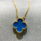 Loco CLOVER 15MM BLUE AGATE NECKLACE
