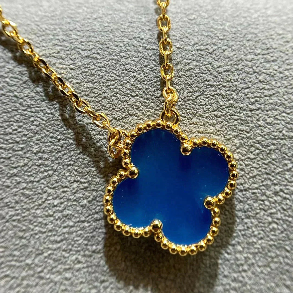 Loco CLOVER 15MM BLUE AGATE NECKLACE